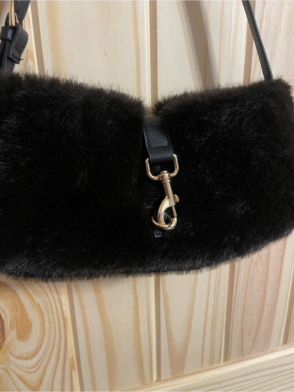 H&M Dark Brown Faux Fur Shoulder Bag - Picture 5 of 7